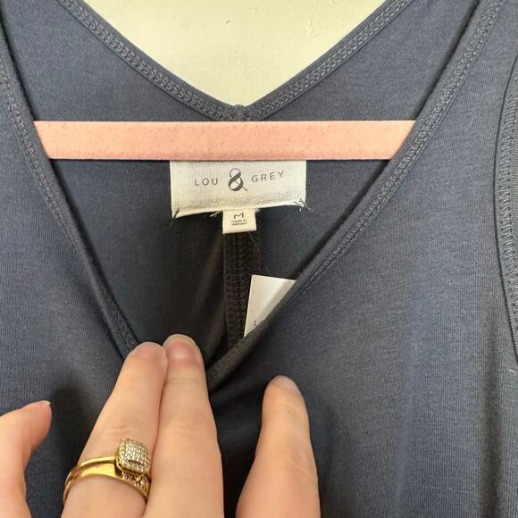 NWT Lou & Grey Mediamix Midi Racerback Dress Women Medium Ballet core minimalist - Picture 6 of 11